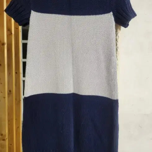 [BUNJANG] Verawang Knit Dress (Navy/Gray) / 베라왕 니트 원피스 (네이비/그레이) 반팔