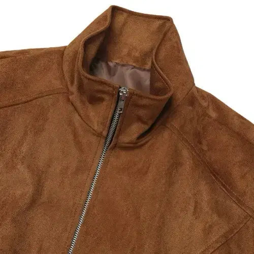 [BUNJANG] Male High Neck Suede Crop Jacket / 남자 어깡 하이넥 스웨이드 크롭 자켓 3컬러