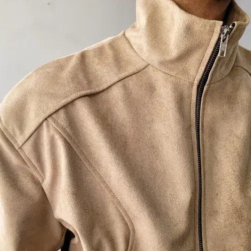 [BUNJANG] Male High Neck Suede Crop Jacket / 남자 어깡 하이넥 스웨이드 크롭 자켓 3컬러