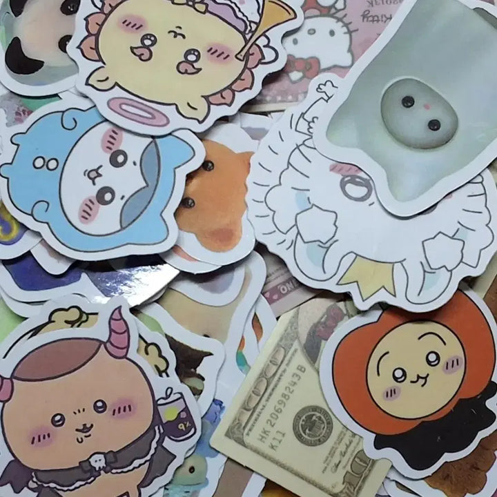 [BUNJANG] Assorted Stickers [Chiikawa, Sanrio, Sylvanian, 3D Kitty] 20pcs / 다꾸 폰꾸 조각스티커 [치이카와,산리오,실바니안,키티3D] 20p