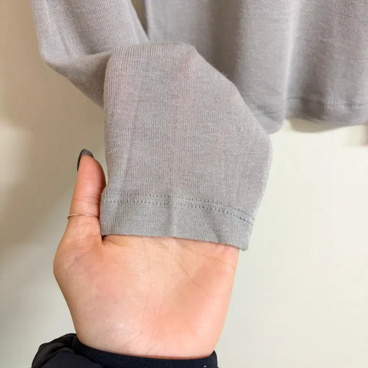 [BUNJANG] Gray Layered Long Sleeve T-shirt / [새상품] 그레이 긴팔 레이어드 티셔츠