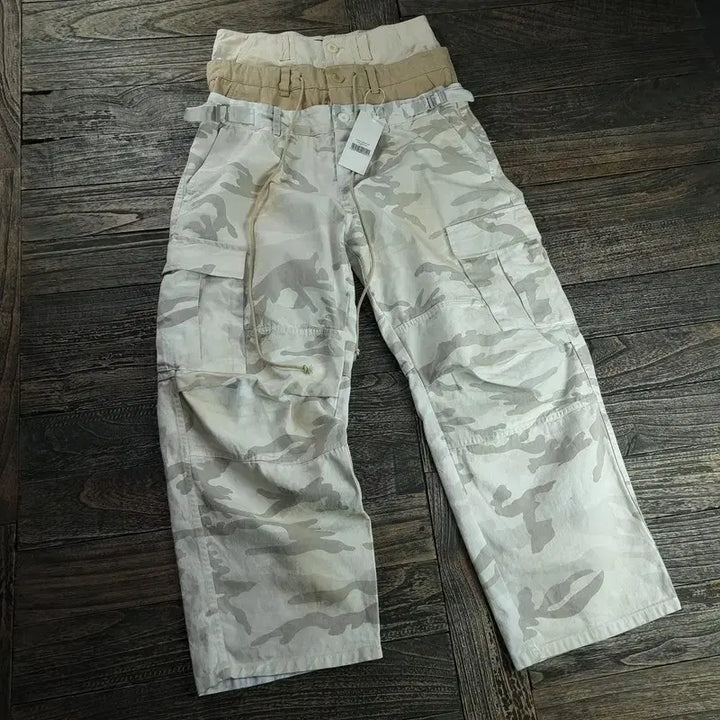 [BUNJANG] PROJECT GR 3-Layered Cargo Pants White Camo / (새상품)프로젝트 GR  3 레이어드 카고 팬츠 화이트 카모 P01411