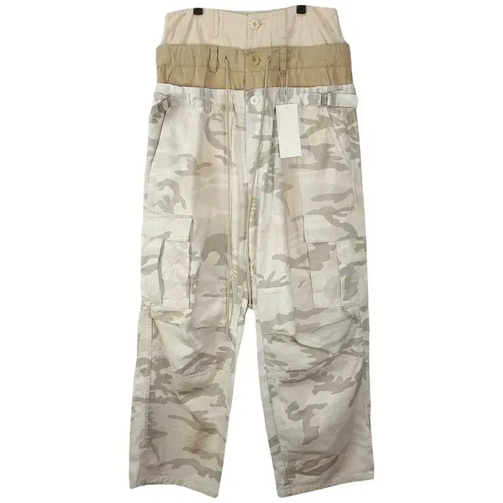 [BUNJANG] PROJECT GR 3-Layered Cargo Pants White Camo / (새상품)프로젝트 GR  3 레이어드 카고 팬츠 화이트 카모 P01411
