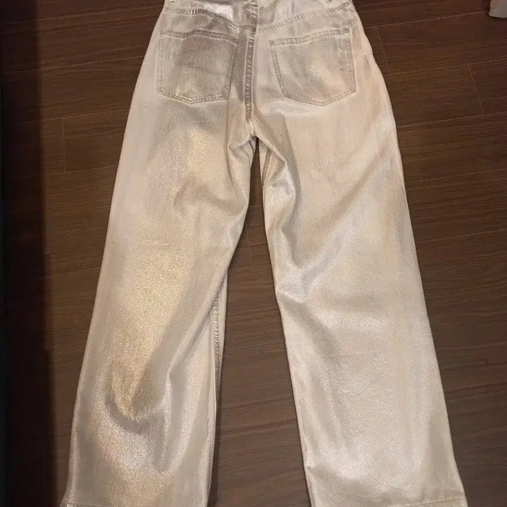 [BUNJANG] ZARA Wide Denim Pants - Silver Coating - Unisex / 자라.와이드데님 팬츠L(남.여공용)