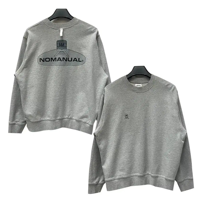 [BUNJANG] Nomanyuel Subway Reflective Gray Sweatshirt L / 노매뉴얼 서브웨이 리플렉티브 그레이 맨투맨 L