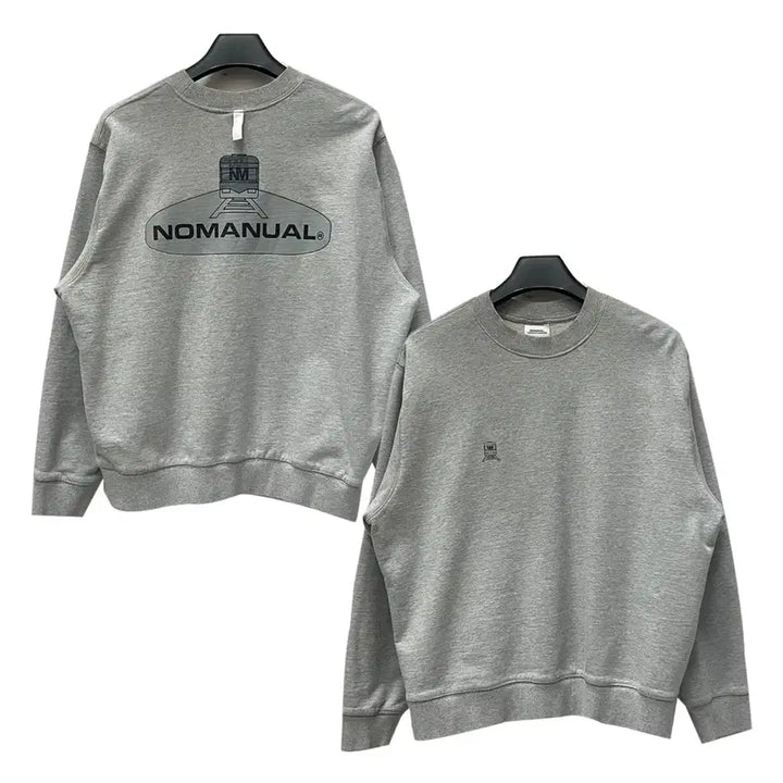 [BUNJANG] Nomanyuel Subway Reflective Gray Sweatshirt L / 노매뉴얼 서브웨이 리플렉티브 그레이 맨투맨 L