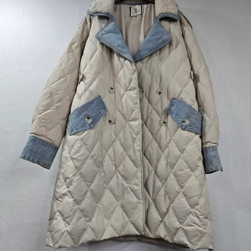 [BUNJANG] Unisex Long Duck Down Padded Jacket / 양털 데님 오리털 롱패딩