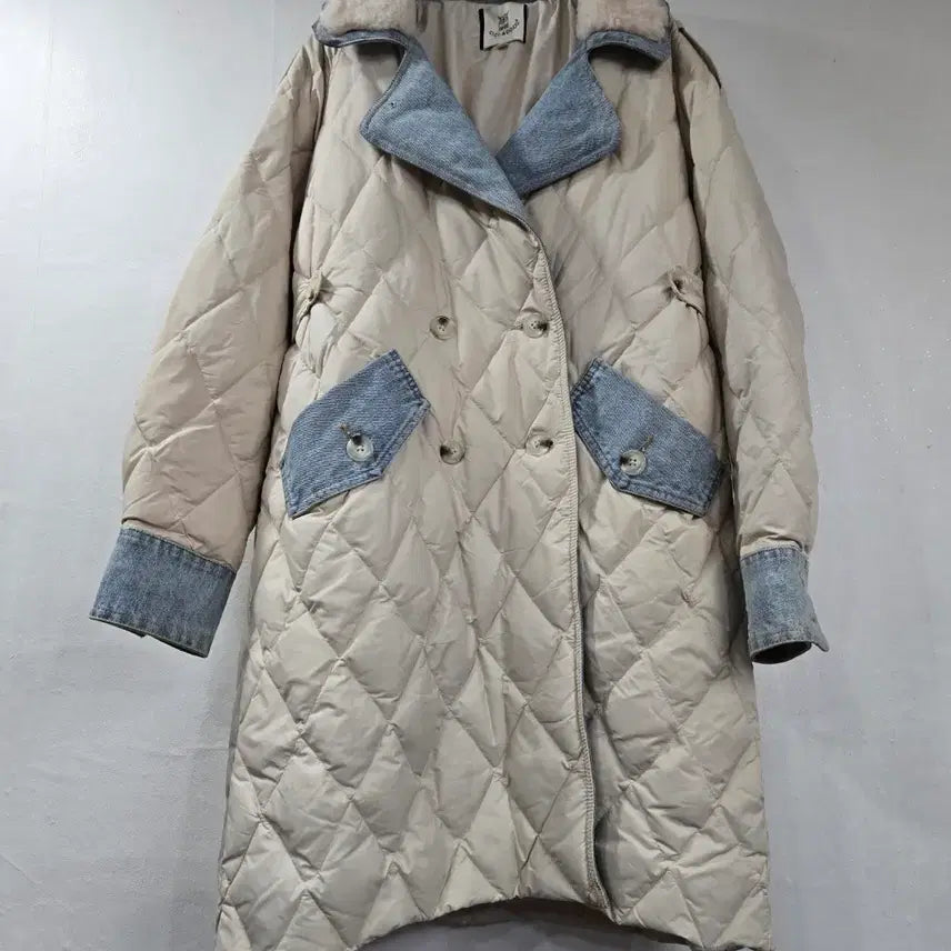 [BUNJANG] Unisex Long Duck Down Padded Jacket / 양털 데님 오리털 롱패딩