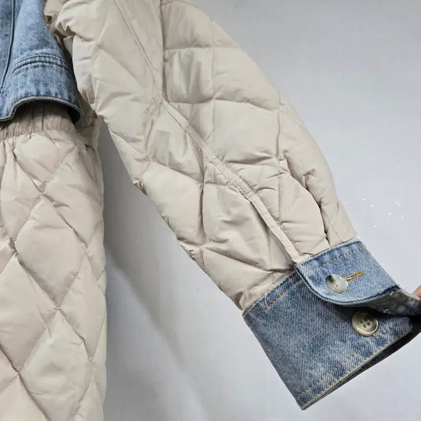 [BUNJANG] Unisex Long Duck Down Padded Jacket / 양털 데님 오리털 롱패딩