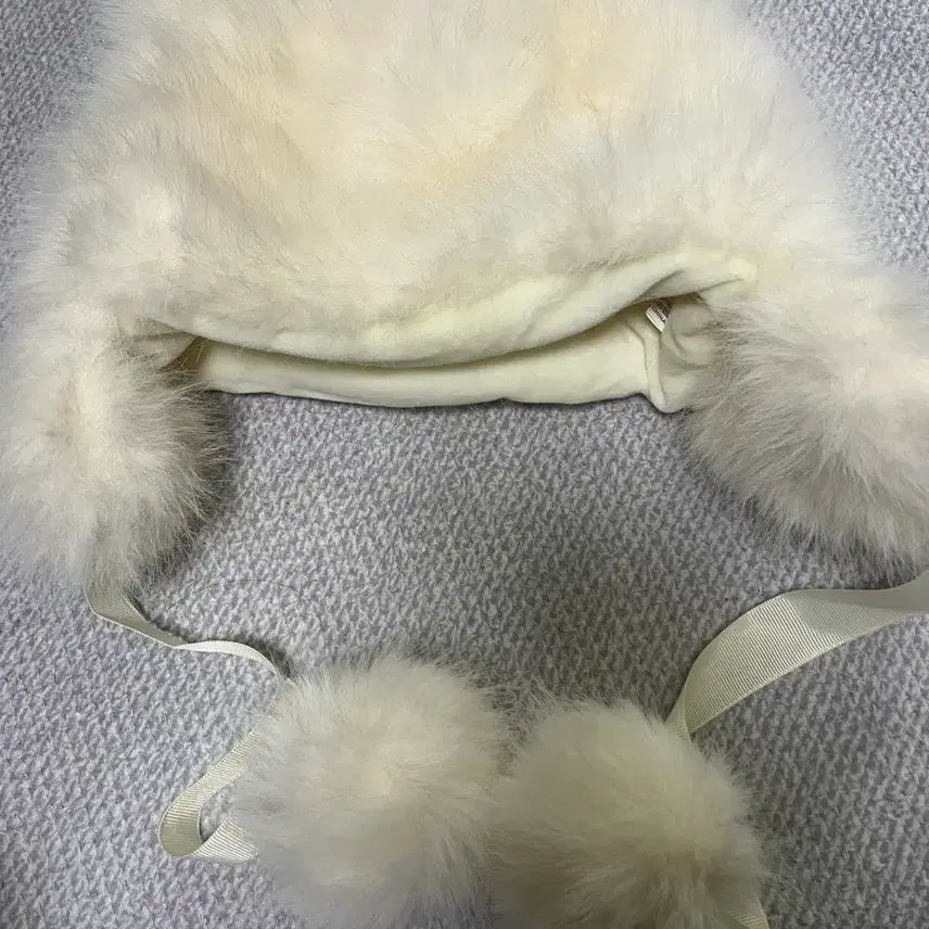 [BUNJANG] IVE Wonyoung Ivory Bear Hat / 장원영 스타일) 아이보리 털 곰돌이 모자