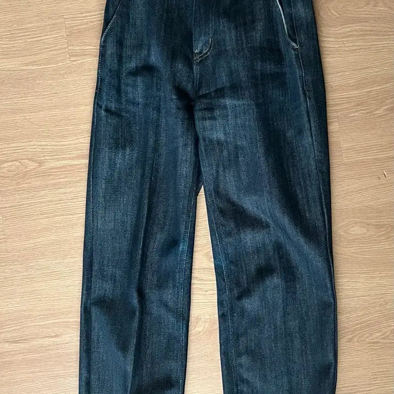 [BUNJANG] Wide Roll-Up Jeans / 일자 와이드 롤업 진청바지