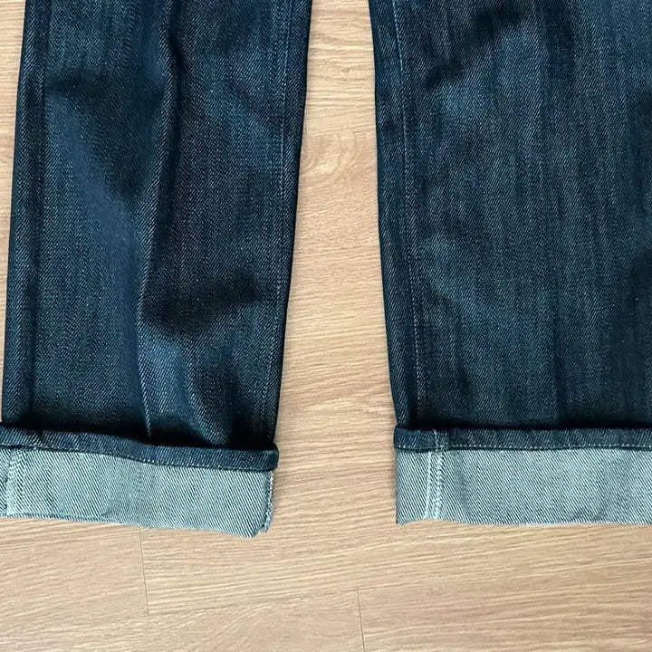 [BUNJANG] Wide Roll-Up Jeans / 일자 와이드 롤업 진청바지