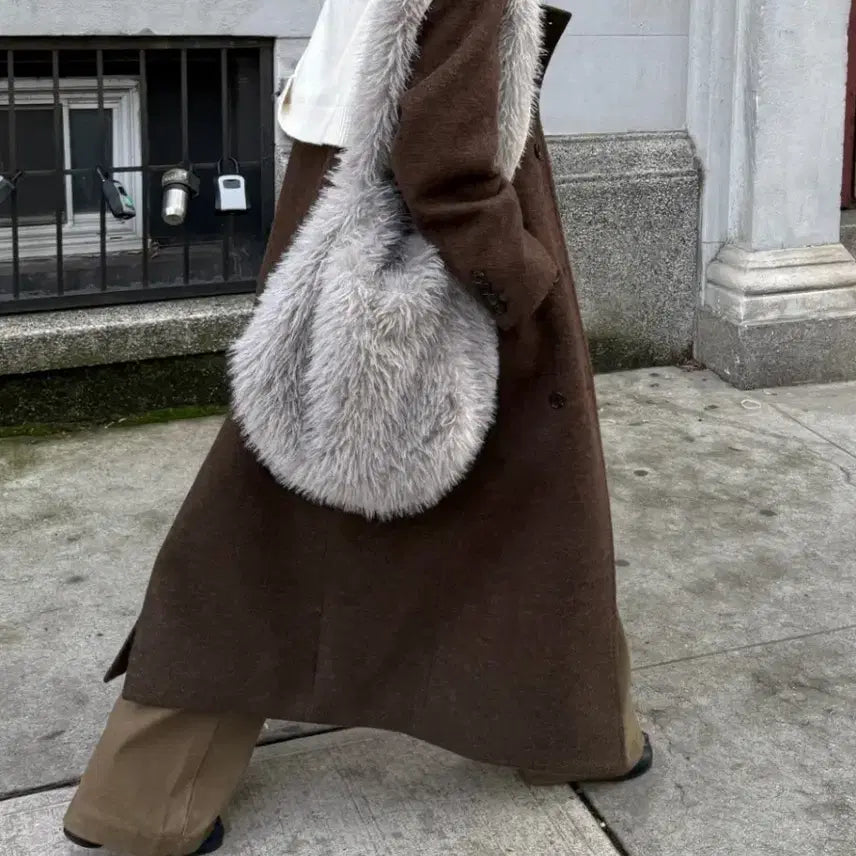 [SOLD OUT] 새상품) 아키텍트 자체제작 BAY FUR BAG #그레이