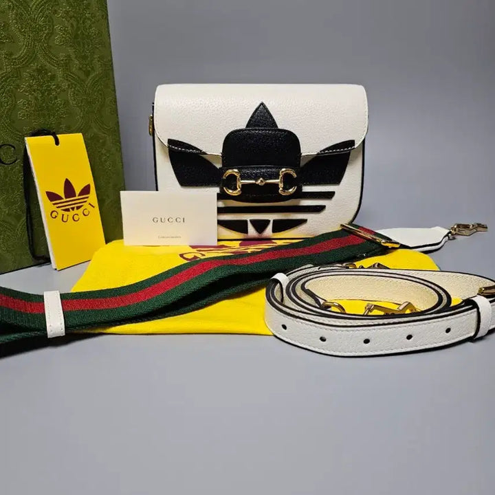 [BUNJANG] Gucci Adidas Horsebit 1955 Mini Shoulder Bag / 구찌 [새상품] 홀스빗 1955 숄더백 미니 아디다스 화이트 658574