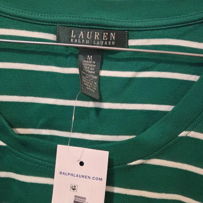 [BUNJANG] Lauren Ralph Lauren Striped Long Sleeve T-shirt / 로렌 랄프로렌 스트라이프 긴팔티셔츠 그린