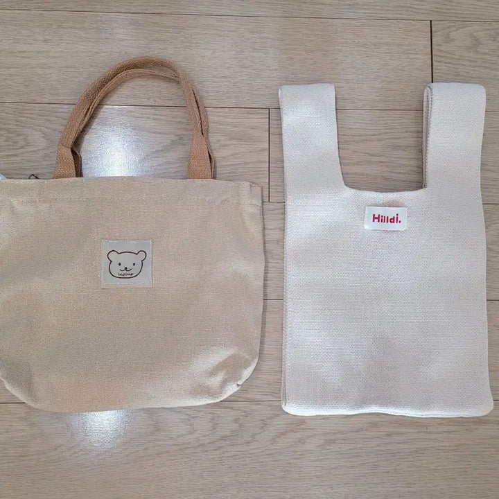 [BUNJANG] Hilldi Tote Bag Set / 캔버스 곰돌이 토트백 / Hilldi 에코백 세트