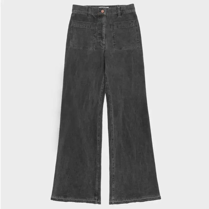 [BUNJANG] [AHYU SEOUL] CORDUROY BOOTCUT PT, CHARCOAL / [아유서울] CORDUROY BOOTCUT PT, CHARCOAL