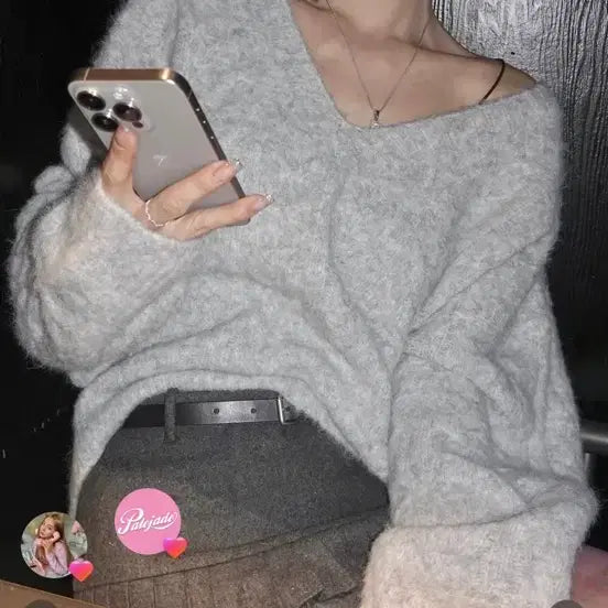 [BUNJANG] Pale Jade Loose Fit Knit Sweater / 페일제이드 루즈핏 니트 / 그레이