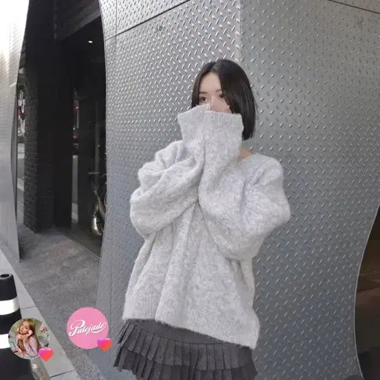 [BUNJANG] Pale Jade Loose Fit Knit Sweater / 페일제이드 루즈핏 니트 / 그레이