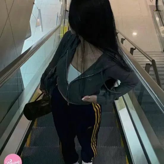 [BUNJANG] Pale Jade Charcoal Knit Hoodie Zip-up / 페일제이드 니트 후드집업 / 차콜