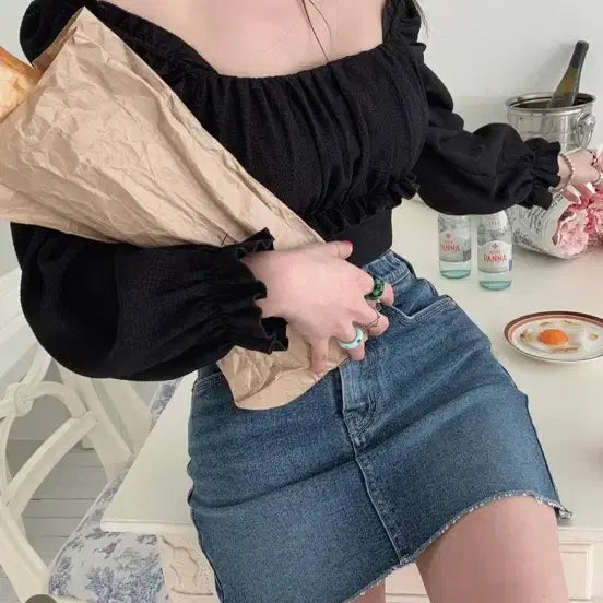 [BUNJANG] PaleJade Black Blouse / 페일제이드 블라우스 / 블랙