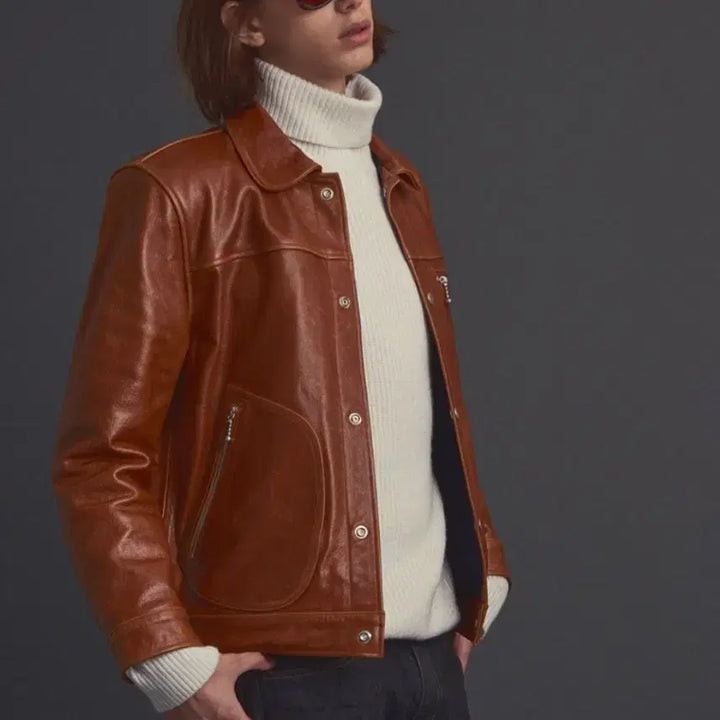 [BUNJANG] Diaphane Oil Pull-Up Leather Jacket / 디아프바인 오일 풀업 레더자켓