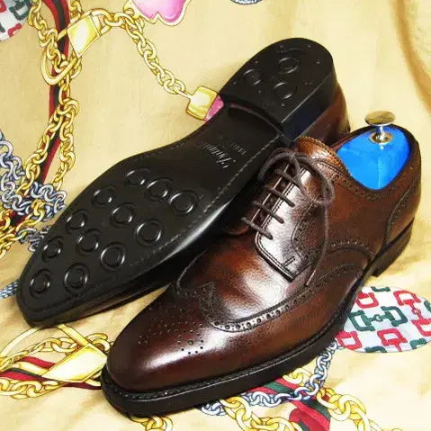 [BUNJANG] George Cleverley Full Grain Wingtip Oxford 260 / 영국명품 조지 클레버리 다크브라 풀그레인 카프스킨 윙팁 옥스포드 260