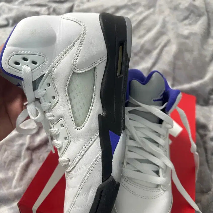 [BUNJANG] Nike Air Jordan 5 White/Purple Sneakers 240mm / 나이키 에어 조던 5 화이트/퍼플 운동화 240mm