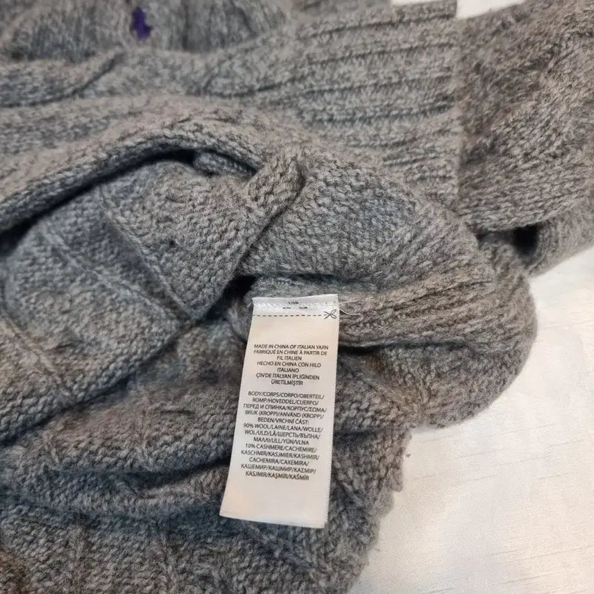 [BUNJANG] Polo Ralph Lauren Cable Knit Sweater / 폴로 랄프로렌 케이블 니트 회색