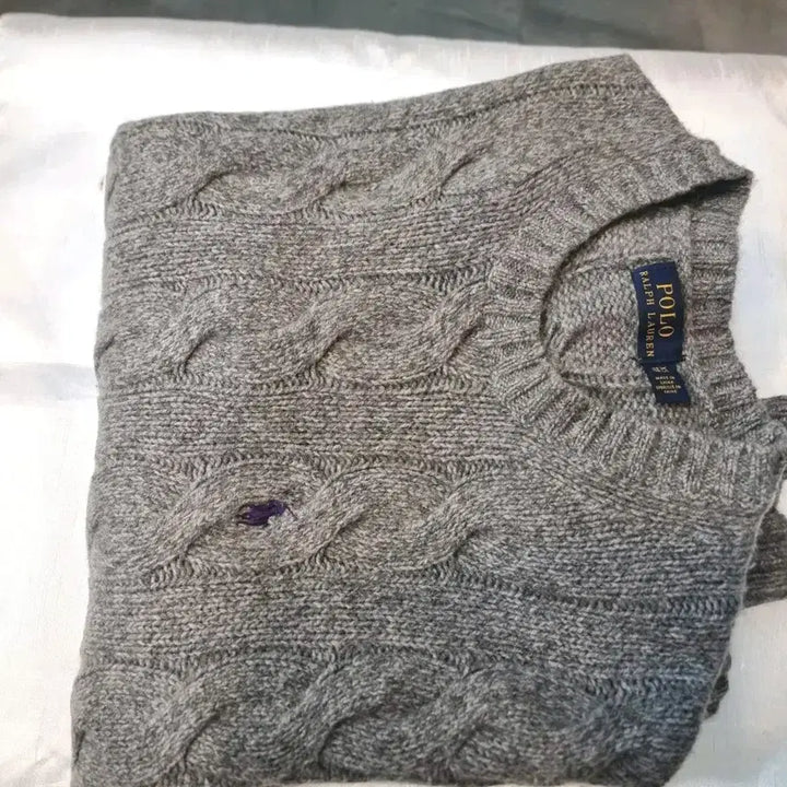 [BUNJANG] Polo Ralph Lauren Cable Knit Sweater / 폴로 랄프로렌 케이블 니트 회색