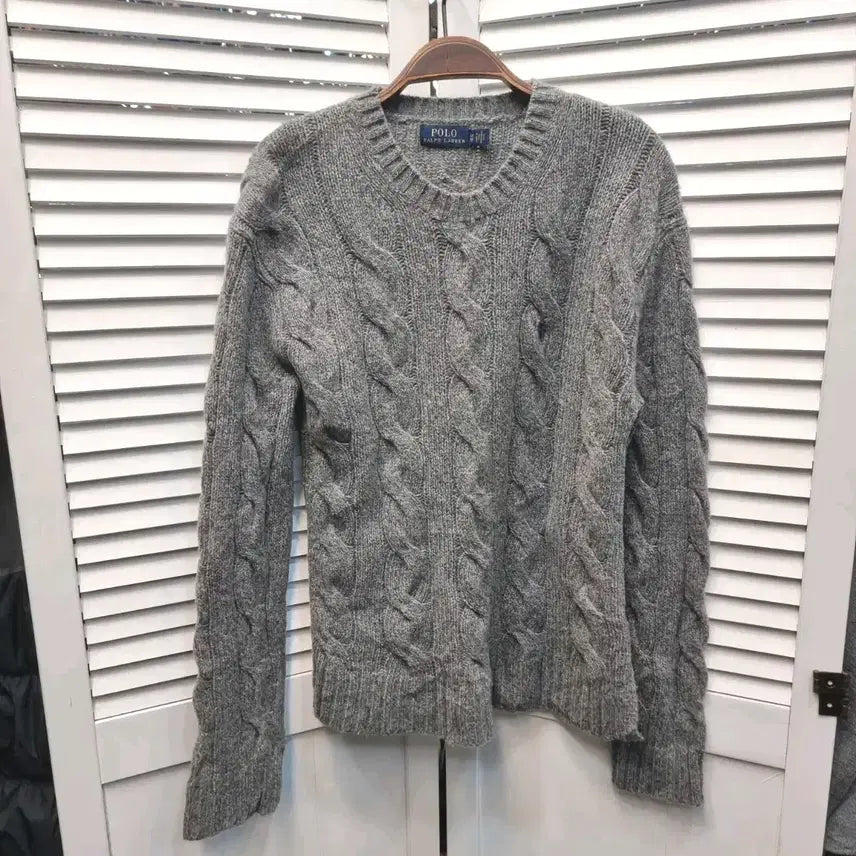 [BUNJANG] Polo Ralph Lauren Cable Knit Sweater / 폴로 랄프로렌 케이블 니트 회색