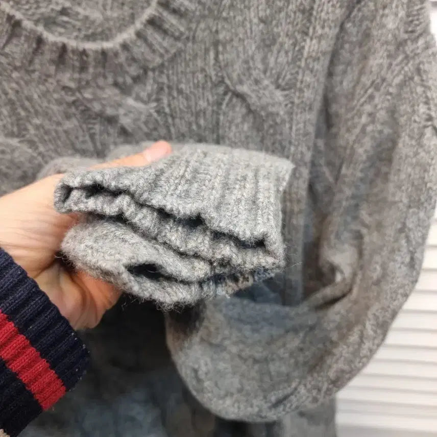 [BUNJANG] Polo Ralph Lauren Cable Knit Sweater / 폴로 랄프로렌 케이블 니트 회색