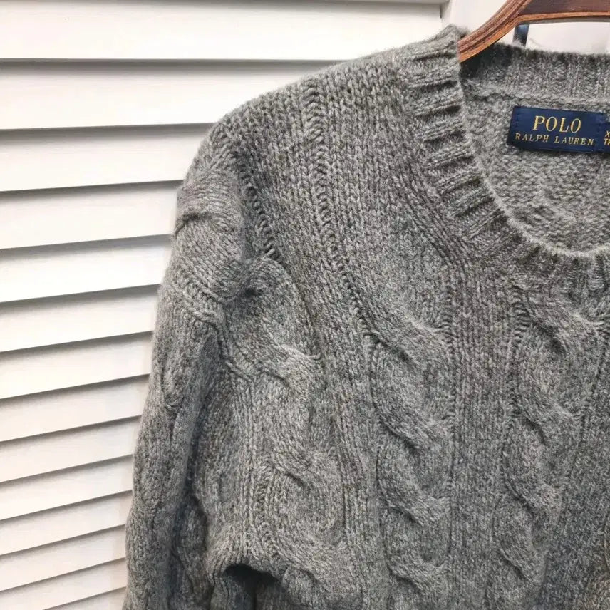 [BUNJANG] Polo Ralph Lauren Cable Knit Sweater / 폴로 랄프로렌 케이블 니트 회색