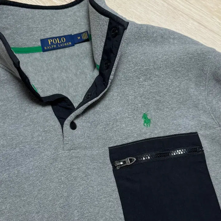 [BUNJANG] Polo Ralph Lauren Fleece Snap Pullover Gray / 폴로 랄프로렌 플리스 스냅 풀오버 그레이