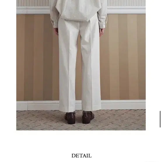 [BUNJANG] LOEIL Pinstuck Semi Wide Cotton Pants / [새상품] LOEIL 로에일 핀턱 세미 와이드 코튼 팬츠 크림 S사이즈