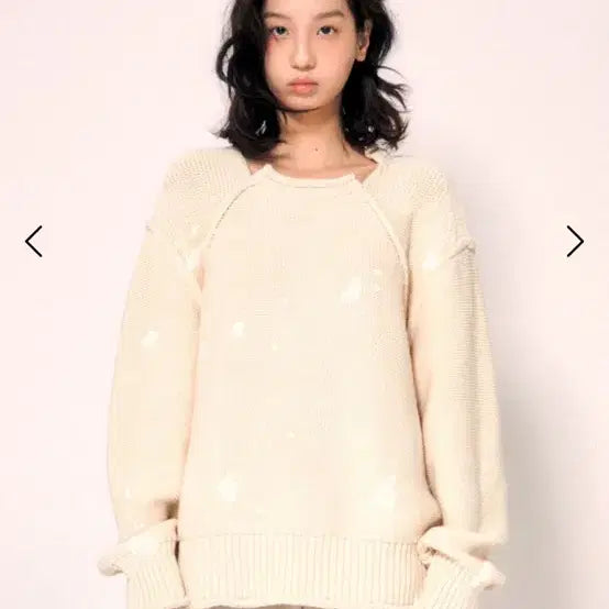 [BUNJANG] LOREILLES Ivory Knit Sweater / 로레일즈 니트