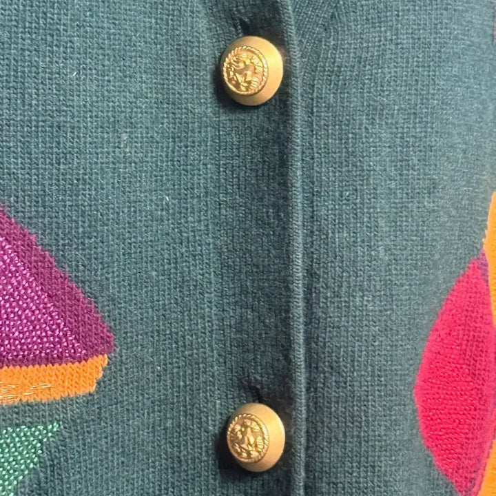[BUNJANG] Iceberg Vintage Pattern Gold Button Cardigan / Iceberg 빈티지 패턴 금장 가디건