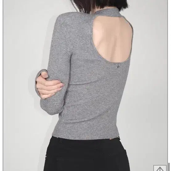 [BUNJANG] Pale Jade Ribbed Long Sleeve Shirt - Gray / 페일제이드 골지 긴팔티 / 그레이