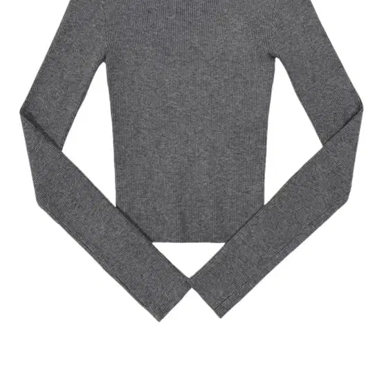 [BUNJANG] Pale Jade Ribbed Long Sleeve Shirt - Gray / 페일제이드 골지 긴팔티 / 그레이