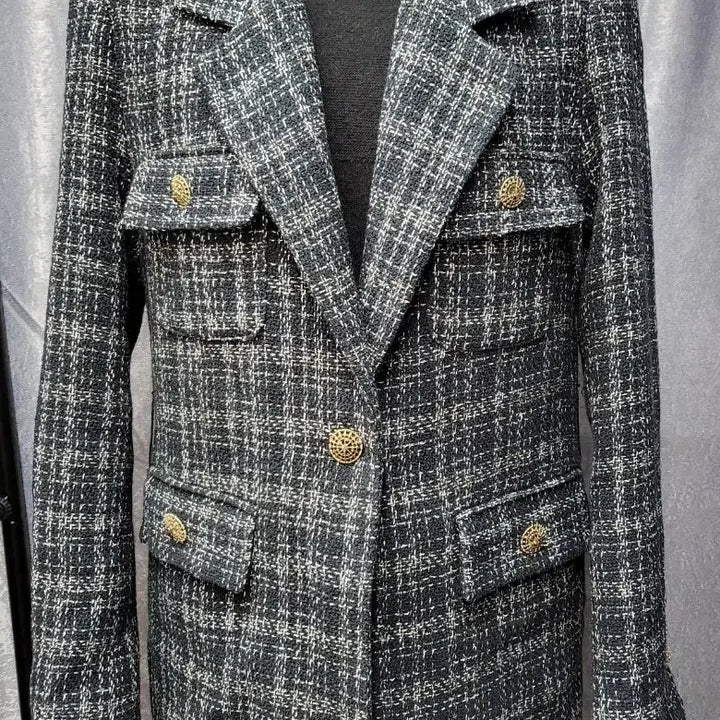 [BUNJANG] T-ara Tweed Gold Button Jacket / 틸아이다이 트위드 금장 버튼 자켓