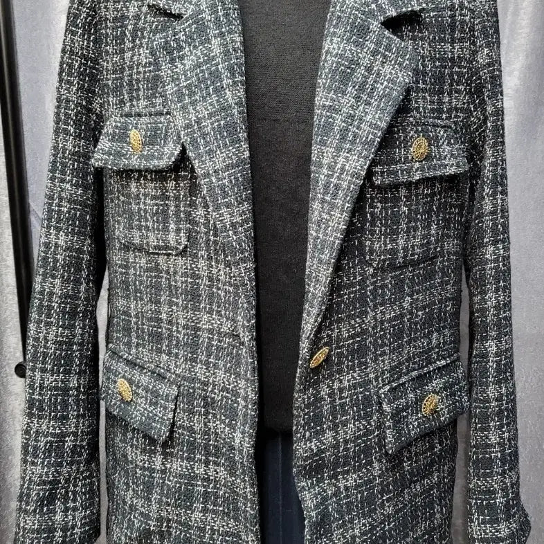 [BUNJANG] T-ara Tweed Gold Button Jacket / 틸아이다이 트위드 금장 버튼 자켓