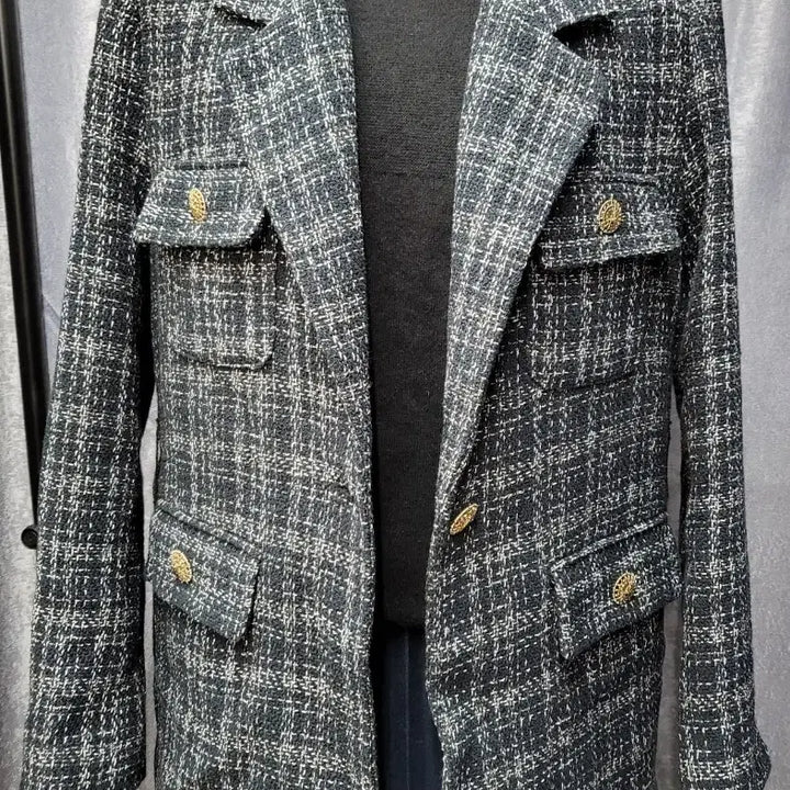 [BUNJANG] T-ara Tweed Gold Button Jacket / 틸아이다이 트위드 금장 버튼 자켓