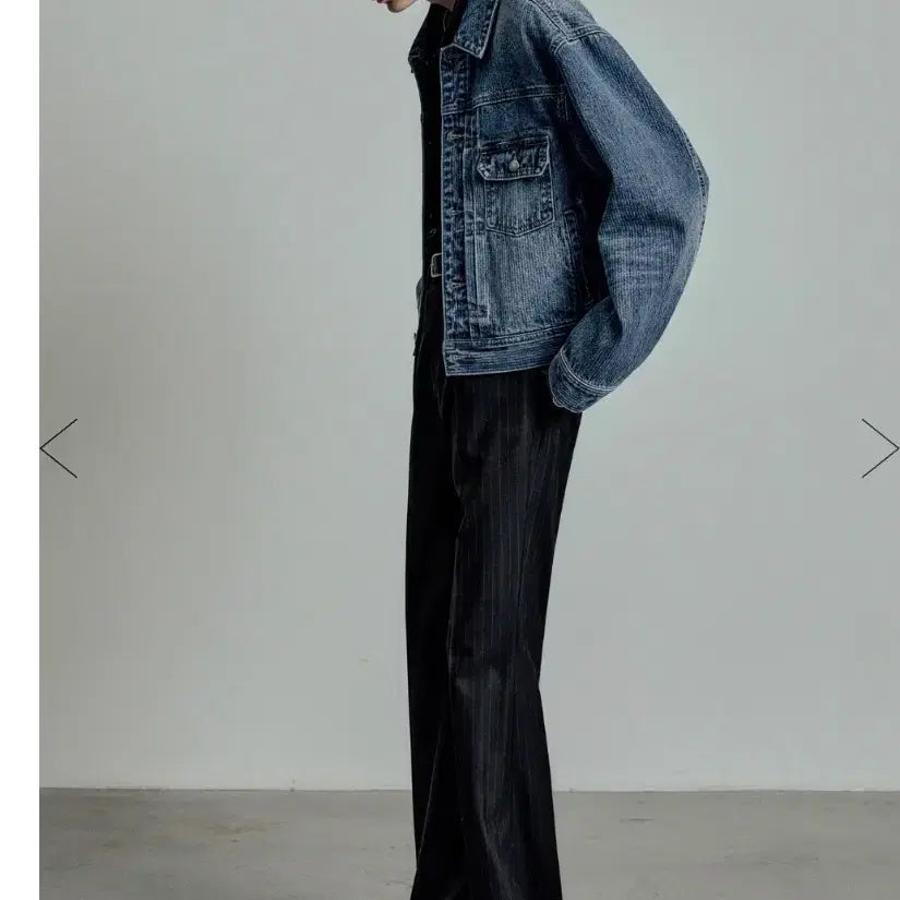 [BUNJANG] Elmood Kaine Denim Trucker Jacket Washed Blue 46 / 엘무드 케인데님 트러커 자켓 새상품 워시드블루46