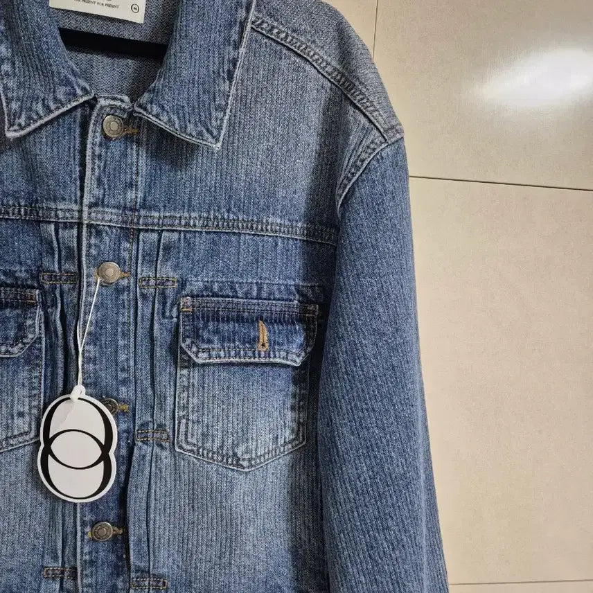 [BUNJANG] Elmood Kaine Denim Trucker Jacket Washed Blue 46 / 엘무드 케인데님 트러커 자켓 새상품 워시드블루46