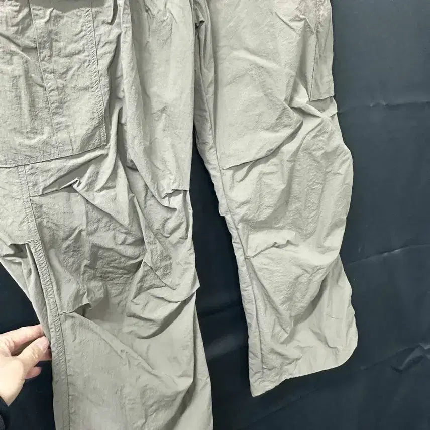 [BUNJANG] Not4nerd Khaki Nylon Cargo Pants / 낫포너드 카키 나일론 카고 팬츠