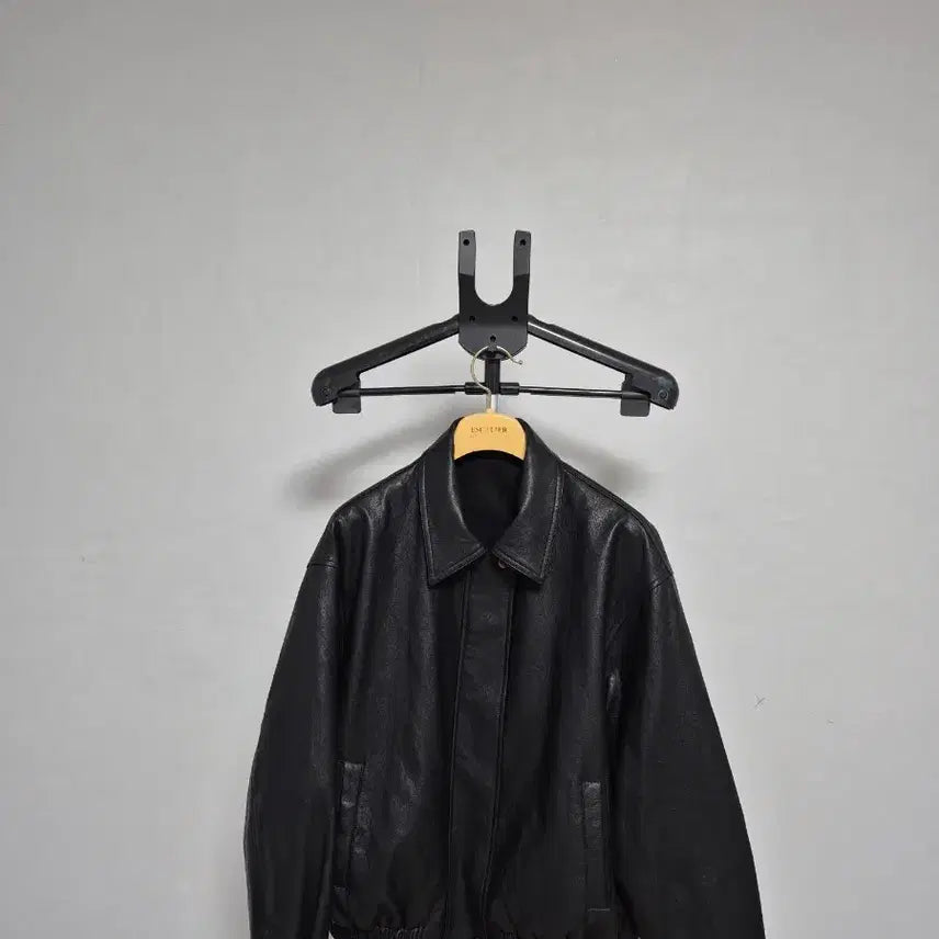 [BUNJANG] Ripple Leather Blouson Jacket / 리플 가죽블루종자켓