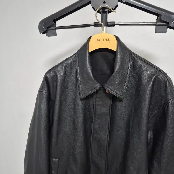 [BUNJANG] Ripple Leather Blouson Jacket / 리플 가죽블루종자켓