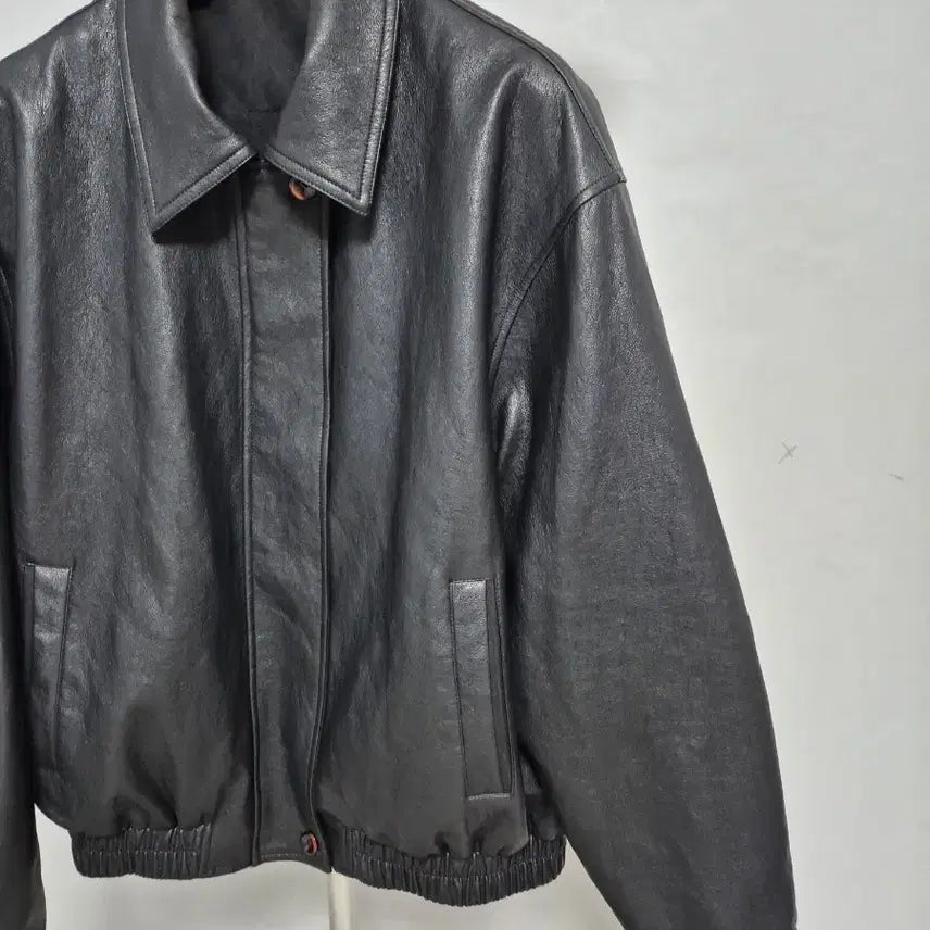 [BUNJANG] Ripple Leather Blouson Jacket / 리플 가죽블루종자켓