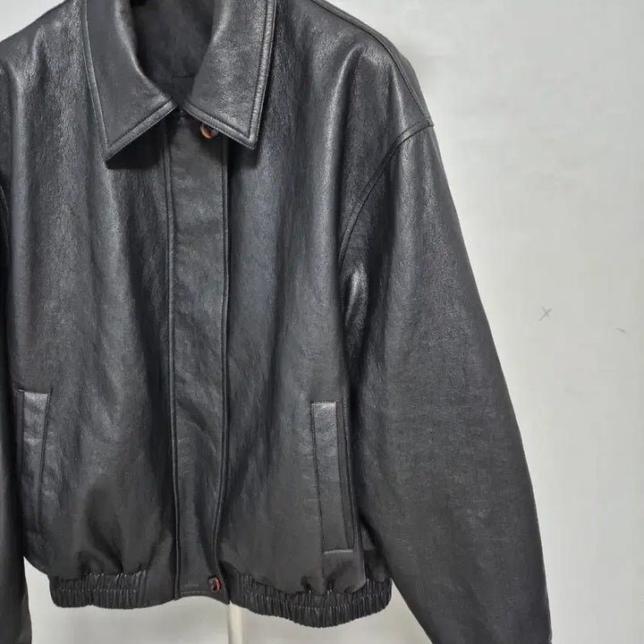 [BUNJANG] Ripple Leather Blouson Jacket / 리플 가죽블루종자켓