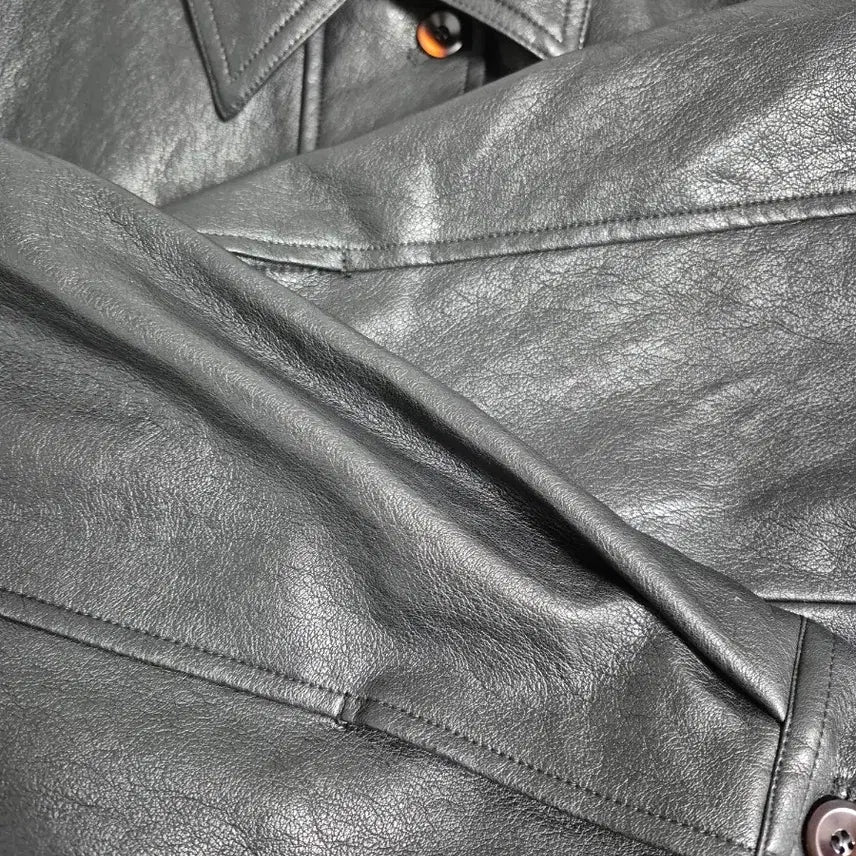 [BUNJANG] Ripple Leather Blouson Jacket / 리플 가죽블루종자켓
